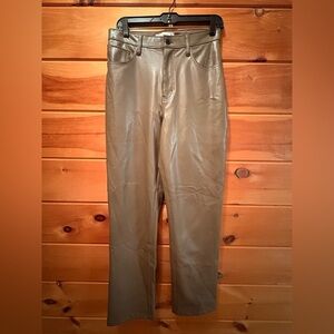 Abercrombie & Fitch The 90s Straight Ultra High Rise Vegan Leather Pants 28/6
